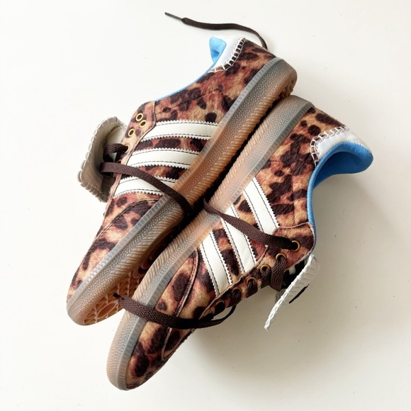 Wales Bonner x Adidas Samba Leopard Pony Sneakers Shoe Men’s Size 8.5 Brown - Picture 7 of 10